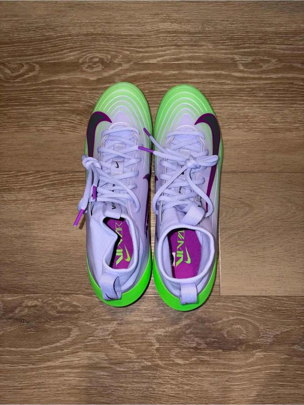 Nike Vapor Pro 1 Football Cleats Green Purple IB8250-500 Men's Size 10.5 New
